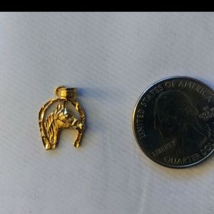Dainty 14K Gold Horse Shoe Pendant